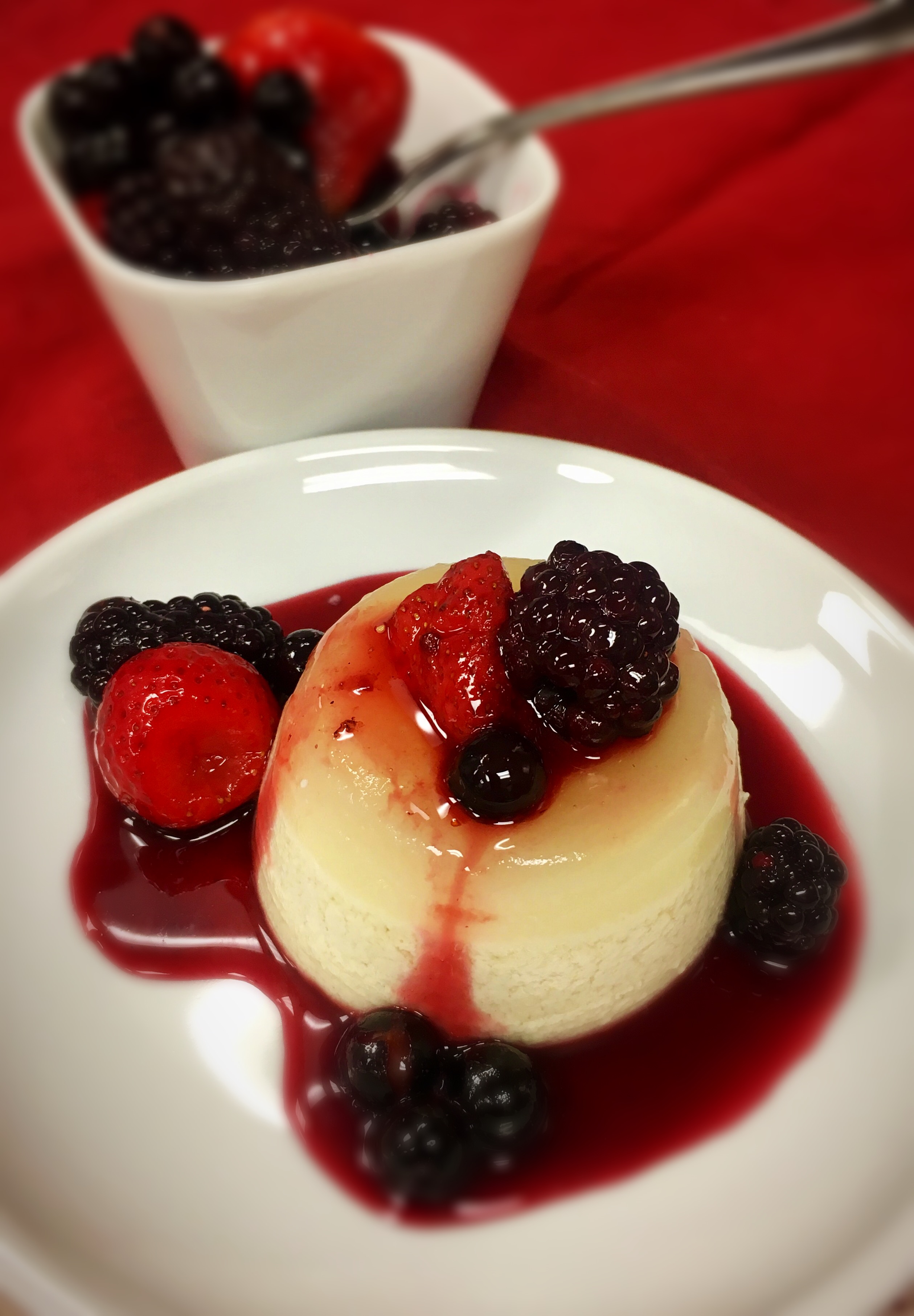 Dairy-Free Lemon & Coconut Panna Cotta with Mixed Berries