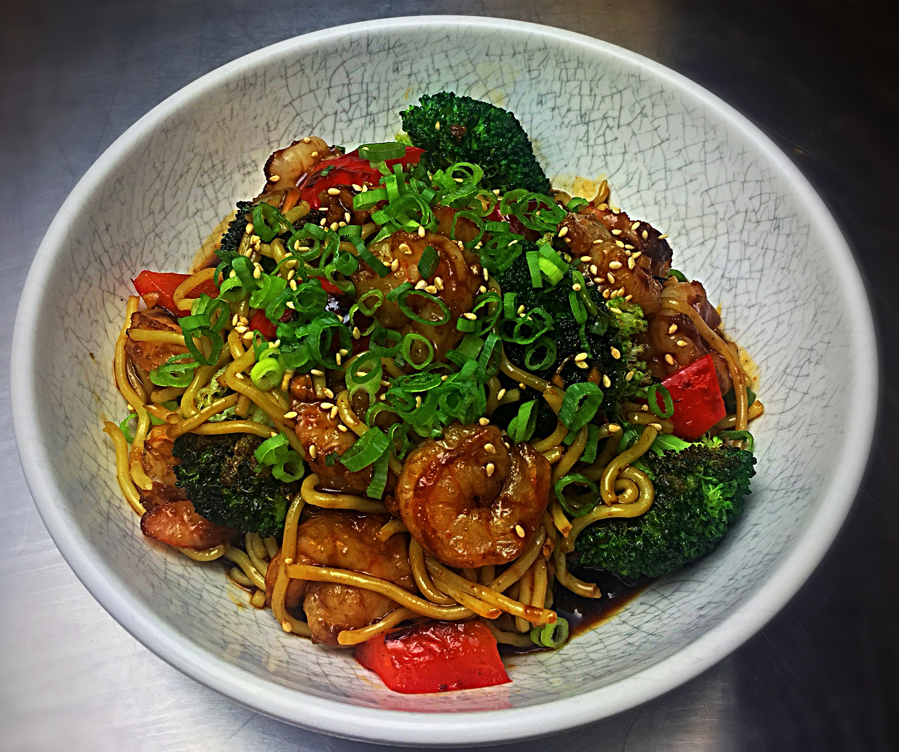Mongolian Shrimp, Broccoli & Noodles