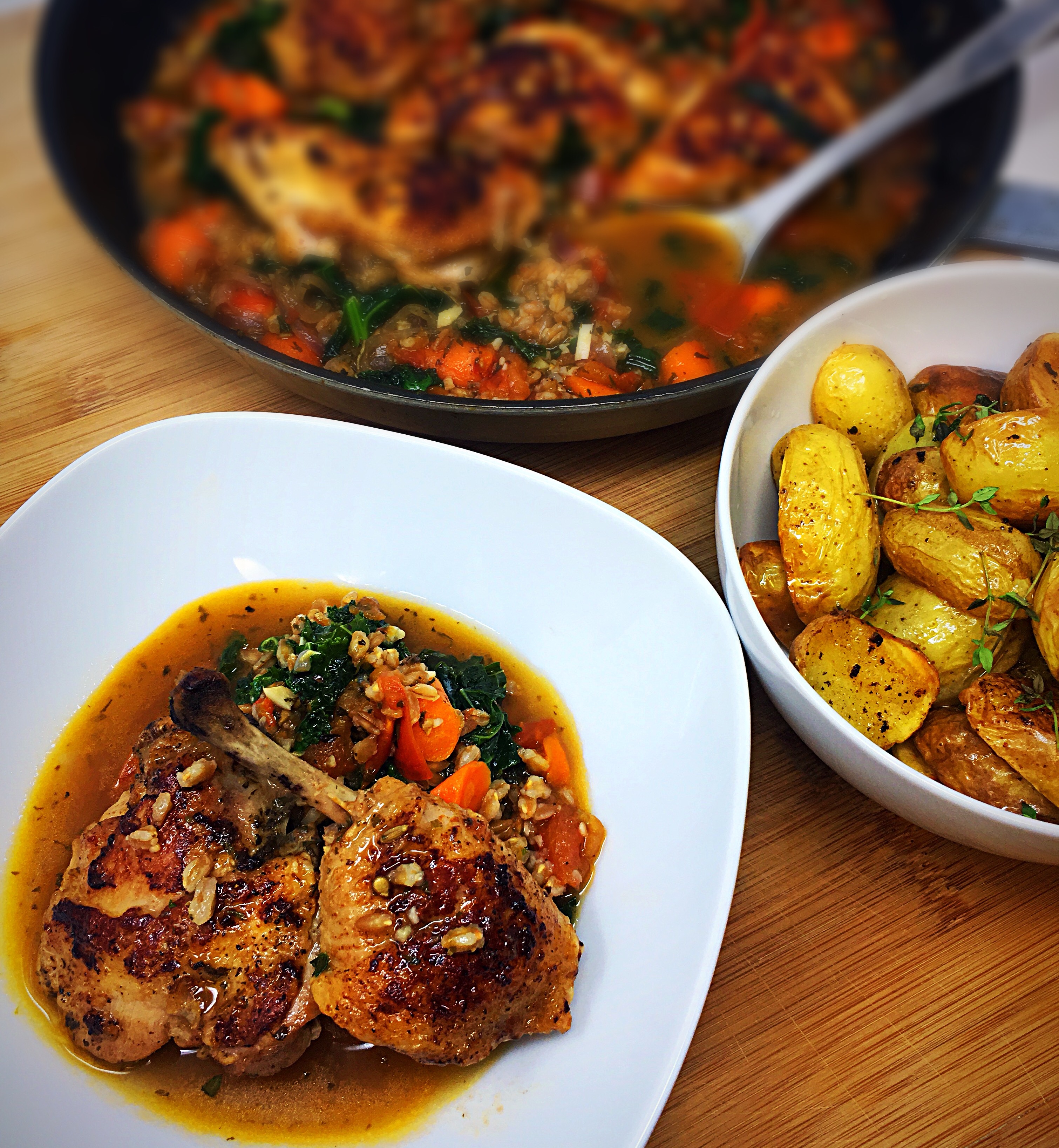Fall Chicken Stew with Kale & Farro
