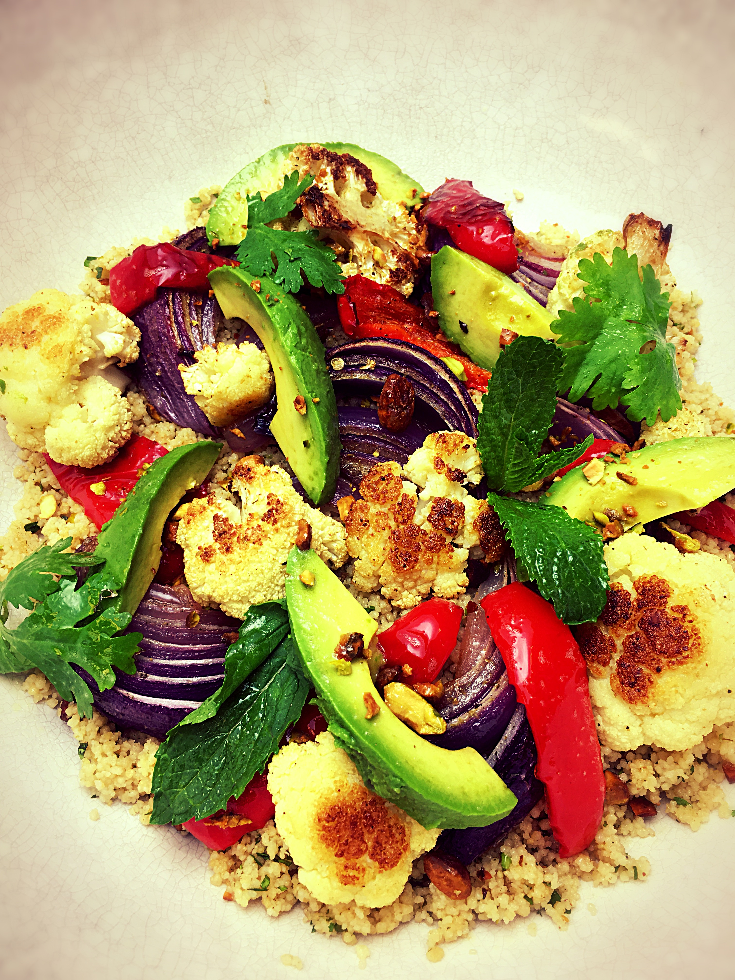 North African Spiced Roast Cauliflower with Couscous