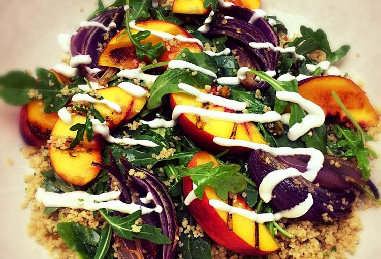 Grilled Peach & Red Onion Salad