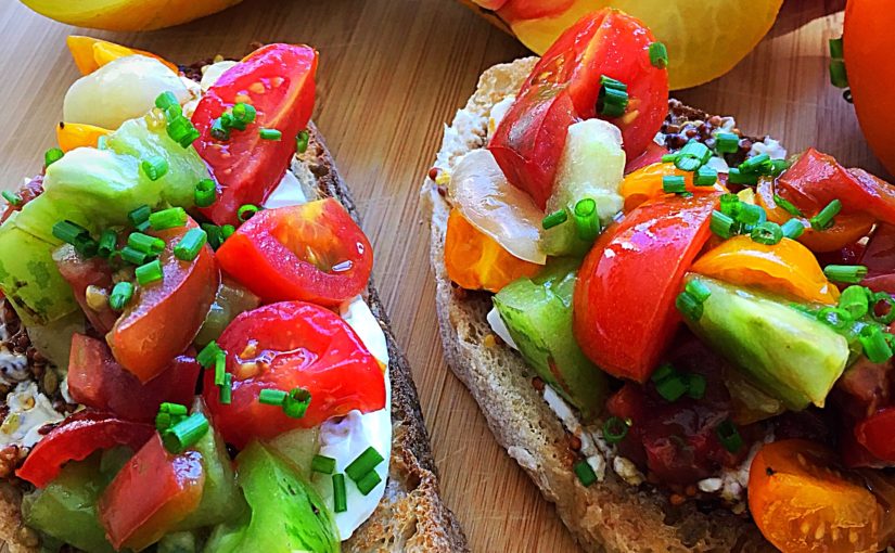 Roasted Tomato Open Faced Sandwich